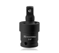 SPEEDWOX 3/8" Drive Universal Impact Swivel Joint Swivel Socket Adapter Cr-Mo Steel 1/2" Impact Socket Rounded Corner Design 360 Degree Rotating for Impact Wrench, Pneumatic Tool, Automotive Repair
