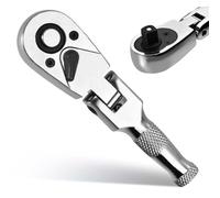 SPEEDWOX 3/8 Inch Stubby Flex Head Ratchet Set - 72 Tooth Reversible Quick-Release Socket Ratchet Wrench with 180° Swivel Head Mini Handle for Tight Spaces Auto Repair, EVA Foam