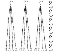 SPEEDWOX 3 Pack Hanging Baskets Chains 27.2 Inches 4 Leads Hanging Chains with S Hooks Flower Pot Hanger Replacement Plant Hangers for Planters, Bird Feeders, Lanterns, Lamp and Ornaments (4 Legs)