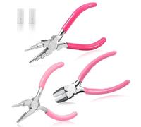 SPEEDWOX 3-Piece Jewelry Making Tools Kit Bail Making Pliers | 6 in 1 Bail Making Pliers, 5 Inch Concave and Round Nose Pliers with Cutter 5.5-Inch Nylon Flat Jaw Pliers