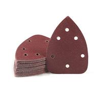 SPEEDWOX 30 Pcs Mouse Detail Sander Sandpaper 6 Hole, 100 Grit Hook and Loop Detail Sandpaper, for Metal Woodworking Grinding Polishing