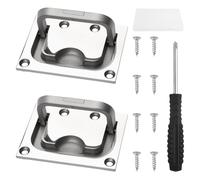 SPEEDWOX 316 Stainless Steel Flush Lifting Handle 2PCS Boat Ring Hatch Flush Lift with Mount Screws Mount Locker Cabinet Lift Ring for Boat Deck Hatch Handle and Home Furniture Recessed
