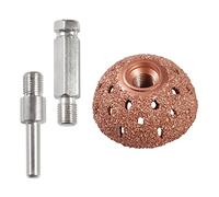 SPEEDWOX 38mm Tire Buffer Wheel Bowl Type Grinding Head Tungsten Steel Tire Repair Tool with 2 Pcs Linking Rod Adapter, for Tire Repair Grinding Pad Grinder Power Tool Accessories