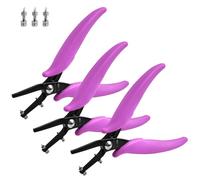 SPEEDWOX 3PCS 1.5mm Metal Hole Punch Pliers with Replacement Pins 1.5mm Round Hole Punch Pliers For Sheet Metal Long Jaw Single Hole Puncher Precision Fine Pliers Jewelry Making Tool Craft Beading