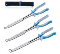 SPEEDWOX 3pcs 13-Inch Long Reach Double Joint Ring Nose Pliers - XL Pivot for Hose Grip 1/3" 3/4" Diameter Removal in Narrow Spaces
