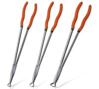 SPEEDWOX 3Pcs 16" Long Reach Hose Ring Pliers Set - Small (7mm), Middle (13mm), Large (18mm) Rings - Carbon Steel - Orange Ergonomic Plastic-Dipped Handle - Automotive Maintenance & DIY Projects