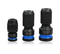 SPEEDWOX 3PCS Impact Screwdriver Bit Holders 1/2" 3/8" 1/4" Square Drive to 1/4" Hex Adapter Set Ball Groove Locking Design Quick Release Hex Socket Adapter for Impact Wrench, Ratchet, Power Tools