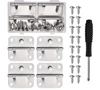 SPEEDWOX 4 Pcs Cooler Stainless Steel Hinge Cooler Plastic Hinges Kit Camping Coolers Accessories with Screws Stainless Hinges Hinge Repair Kit Fit for Ice Chest Steel Replacement