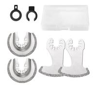 SPEEDWOX 4 Pcs Oscillating Multi Tool Segment Swing Semi Circle Grit Grout Saw Blades Diamond Carbide Multi Tool Mortar Cutting Saw Blades Precise for Grout Removal and Soft Tile Cut