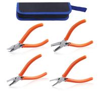 SPEEDWOX 4PCS 4.5Inch Transverse End Cutter 3 5 7mm Flush Jaw 38 Degree Angled Cutter SMT SMD Chip Cutters End Cutting Pliers Side Cutting Pliers Flush Cut Plier with Storage Bag for Tight Areas