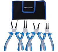 SPEEDWOX 4pcs 7" Snap Ring Pliers Set Circlip Pliers Kit Retaining Ring Pliers Internal/External Circlip Pliers Kit with Straight/Bent Jaw C-Clip Pliers for Ring Remover Retaining with Storage Pouch