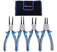 SPEEDWOX 4pcs 9" Snap Ring Pliers Set Circlip Pliers Kit Retaining Ring Pliers Internal/External Straight Bent C-Clip Pliers Lock Ring Pliers Set for Ring Remover Retaining with Storage Pouch