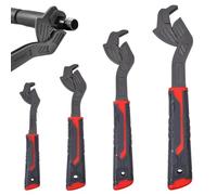 SPEEDWOX 4Pcs Self Adjusting Pipe Wrench Multifunctional Self-Locking Wrench Set 6" 8" 10" 12" Pipe Vise Wrenches 3 Sides Teeth Power Grip for Pipes Use Widely Use on Pipes Screw Nut with Storage Bag