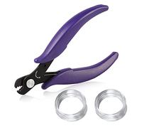 SPEEDWOX 5.5 Inches Memory Wire Cutting Pliers 200 Loops Memory Wire Set for Bracelet Making Silver Loop Jewelry Wire Arts DIY Making Supplies Hobby Work Tool