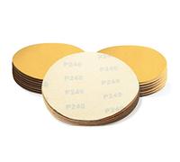 SPEEDWOX 50 Pcs 6 Inches Sanding Discs 240 Grit Dustless Hook and Loop Sandpaper for Random Orbital Sander Yellow Finishing Discs for Automotive Woodworking