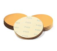 SPEEDWOX 50 Pcs 6 Inches Sanding Discs 400 Grit Dustless Hook and Loop Sandpaper for Random Orbital Sander Yellow Finishing Discs for Automotive Woodworking