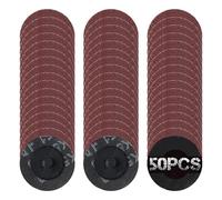 SPEEDWOX 50Pcs 2" 60 Grit Roll Lock Quick Change Discs Aluminum Oxide Coated Die Grinder Accessories Aluminum Oxide Sandpaper Disc Roll Lock Sanding Discs Quick-Change Sanding Discs