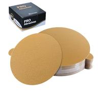 SPEEDWOX 50PCS 5" Gold PSA Sanding Discs 500 Grit Sandpaper 5 Inch Self Adhesive Stickyback Sandpaper Disc Self Adhesive Sticky-Back Sandpaper For DA Sander Sand Automotive Car Paint Woodworking Metal