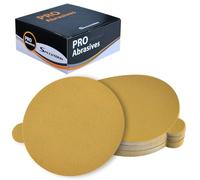 SPEEDWOX 50PCS 6" Gold PSA Sanding Discs 240 Grit Sandpaper 6 Inch Self Adhesive Stickyback Sandpaper Disc Self Adhesive Sticky-Back Sandpaper For DA Sander Sand Automotive Car Paint Woodworking Metal
