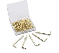 SPEEDWOX 50PCS Right Angle Screws Hook 1-1/2 Inch, Screw-in Square Bend Hooks, L Shape Nail Hook Fastener Accessories with Storage Box for Home, Office and Workplace