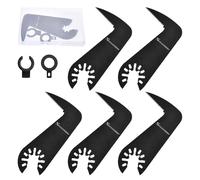 SPEEDWOX 5PCS Oscillating Drywall Saw Blades, Multi Hook Knife with Adapter | Hook Knife Blade Oscillating Multitool Saw Blades for Fein Multimaster, Dremel, Ryobi, Hitachi, Chicago, for Drywall Cutting