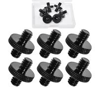 SPEEDWOX 6pcs 1/4" Male to 1/4" Male Tripod Screw Adapter Standard Camera Cage Mount Threaded Light Stand Screw Double Head Stud Standard Mounting Thread Converter for Camera Mount Rig Tripod