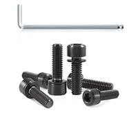 SPEEDWOX 6pcs Bicycle Stem Screw with Washers Set Titanium Alloy Bike Allen Hex Tapered Bolts Screw for MTB Road Bike Stem Parts,M6 x 20mm Black