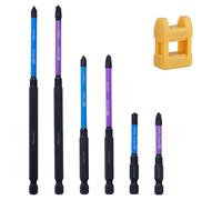 SPEEDWOX 6pcs Magnetic Special Flat Slotted Phillips Cross Head Screwdriver Bit Set Electrician Impact Screwdriver Bit 1/4 Inch Hex Shank Electrician Flat Slotted Cross Head Screw Driver Drill Bits
