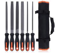 SPEEDWOX 6PCS Metal File Set 8" Professional Carbon Steel File Flat File Square File & Half Round File Triangular Metal File Round Wood File Half-Round Wood File Wood Rasps for Woodworking
