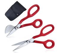 SPEEDWOX 7" Scissors Set of 2 Kit - Stainless Steel Applique Duckbill Scissors Blade with Offset Handle & Machine Embroidery Double Curved Scissors Double Bend Offset Duckbill Carpet Pile Scissors