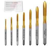 SPEEDWOX 7PCS Micro Taps Bits Mini Machine Screw Drill Tap Set Metric Thread Screws Plug Bit M2 M2.5 M3 M3.5 M4 M5 M6 Small Tapping Steel Tool Straight Flute Thread Taps with Storage Box