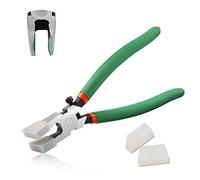 SPEEDWOX 8 Inch Glass Running Pliers Heavy Duty Key Fob Pliers Tool with 2 Pair of Rubber Tips for Snapping Glass Stained Glass Work Key Fob Hardware Install