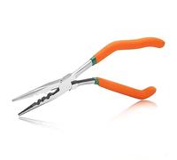SPEEDWOX 8-Inch Pistol Grip Multi-Use Pliers - Angled & Bent Needle Nose, Wire Stripper & Crimper, Effortless Fishing & Cutting