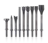 SPEEDWOX 9Pcs Pneumatic Chisel Set Air Hammer Punch Tools Pneumatic Chisel Tools Hammer Drill Tool Round Style for Tiles Masonry Concrete Brick Stone Work
