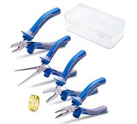 SPEEDWOX Combination Pliers Small Diagonal Plier Needle Nose Pliers Long Nose Pliers for Jewelry Beading Making Set with Case Storage Box Mini Chrome Vanadium Steel Micro Pliers Jewelry Tools