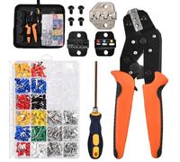 SPEEDWOX Crimping Tool for Heat Shrink Connectors with 850PCS Marine Grade Wire Connectors Tinned Red Copper AWG 24-10 Crimper Kit with Wire Stripper for Automotive Marine & Electrical Applications