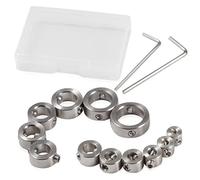 SPEEDWOX Drill Bit Depth Stop Collar Set Includes 12 Pcs 304 Stainless Steel Stop Bit Collar Set Drill Tool(3/4/5/6/7/8/9/9.5/10/12/14/16mm) and 2 Pcs Allen Wrench with Storage Box