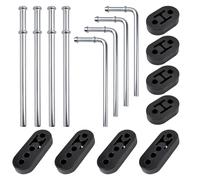 SPEEDWOX Exhaust Hangers Kit 4PCS 90° Bend Universal Exhaust Hanger Rods and Straight Long Muffler 8PCS Hanger Rubber Exhaust Hanger Rod 2 Hole 4 Hole Insulator Mount Car Automotive Replacement