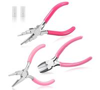 SPEEDWOX Jewelry Making Tools Kit Plier Set 6-in-1 Bail Making, 5-Inch Concave & Round Nose, 5.5-Inch Nylon Flat Jaw Pliers with Cutter