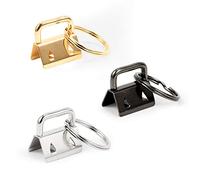 SPEEDWOX Key Fob Hardware 0.8 Inch Mixed Set of 25 with Key Rings Ribbon Webbing