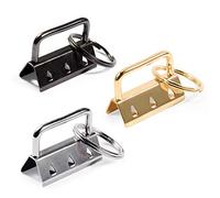 SPEEDWOX Key Fob Hardware 1.25 Inch Mixed Set of 25 with Key Rings Ribbon Webbing