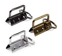 SPEEDWOX Key Fob Hardware 25 Mixed Sets Wristlet Sets with Split Ring(1.25 Inch)