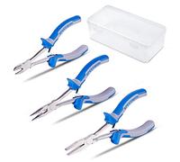 SPEEDWOX Long Nose Pliers Set Flat Nose Diagonal Cutting Pliers Set with Case 3 Pcs Mini Pliers Set for Jewelry Precision Wire Cutters Reach Narrow Spaces Hand Tools for Mechanical Work