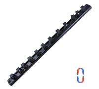 SPEEDWOX Magnetic Socket Organizer 1/2-Inch Drive Aluminum Alloy Socket Rail Heavy Duty Socket Holder 360° Swivel Clips Socket Holder Kit Socket Organizer Holder Tool 1/2-Inch with 12 Clips Black