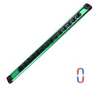 SPEEDWOX Magnetic Socket Organizer 1/4-Inch Drive Aluminum Alloy Socket Rail Heavy Duty Socket Holder 360° Swivel Clips Socket Holder Kit Socket Organizer Holder Tool 1/4-Inch with 14 Clips Green