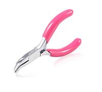 SPEEDWOX Mini Bent Nose Pliers, 3" Chain Nose With Pink PVC Handle for Beading Jewelry Making Wire Wrapping DIY Craft Hobby Supplies