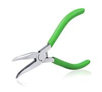 SPEEDWOX Mini Bent Nose Pliers - 4.5" Jewelry Making Pliers with Curved, Serrated Jaws for Precise Beading & Crafting