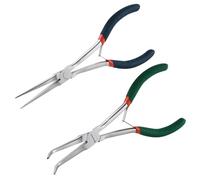 SPEEDWOX Mini Long Nose Pliers Set - Angled Needle Nose Pliers for Jewelry Making, Bending Wire & Small Object Gripping