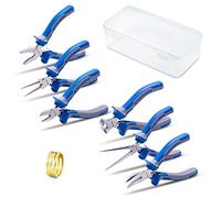 SPEEDWOX Mini Pliers Set 6 Pcs Small Fine Jewelry Making Pliers Kit with Jump Ring Opener Micro Precision Combination Craft Hand Tools Industrial Grade Chrome Vanadium Steel