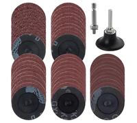 SPEEDWOX Quick Change Disc 50Pcs 2 inch Roll Lock Sanding Discs with 1/4" Roll Lock Disc Pad Holder for Die Grinder Quick Change Discs Abrasives Tool for Surface Prep Polish Burr Rust Paint Removal